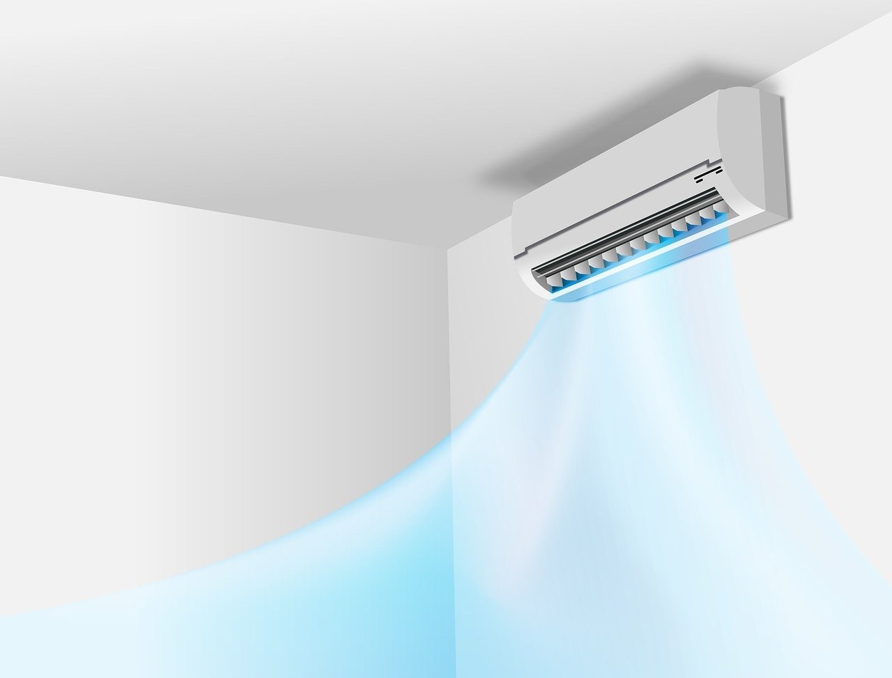 A mini split AC unit in a Fort Lauderdale home.