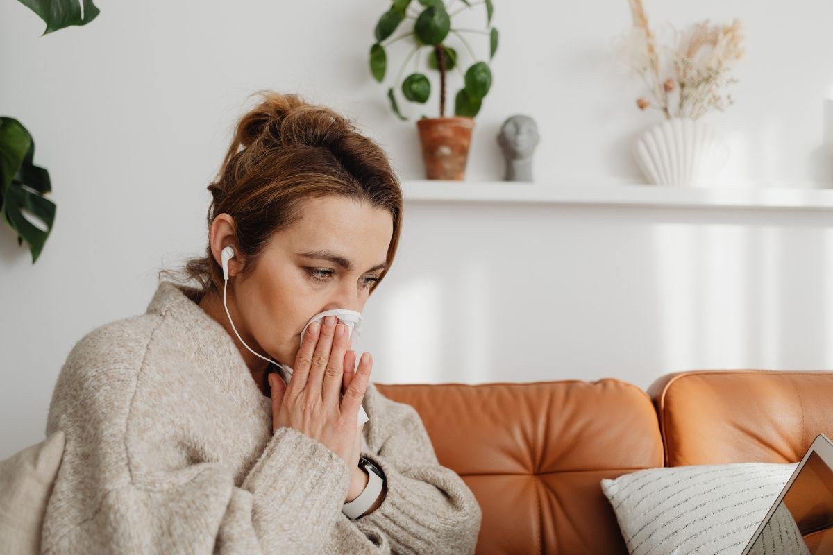 The woman got sick because of a dirty AC filter.