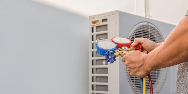 The expert installed the air conditioner.