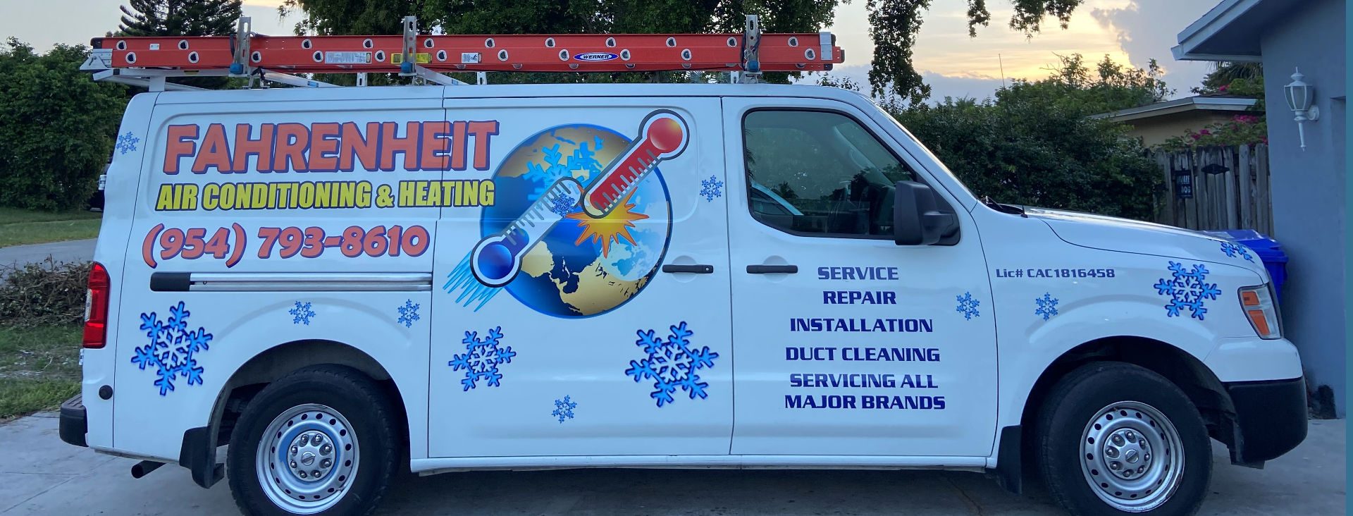 Fahrenheit AC service van providing AC repair and installation in North Lauderdale, FL