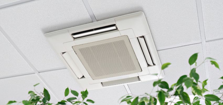 Central air conditioning effectively cools larger homes.