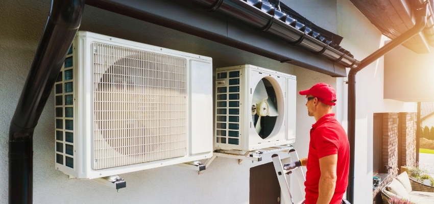 HVAC technician examining outdoor AC units to figure out why is my ac not working